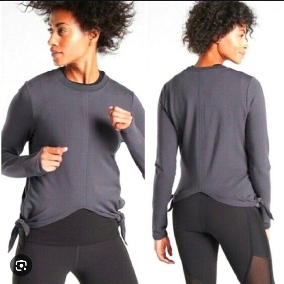 Athleta Samsara Nirvana Grey Side Tie Sweatshirt S - Picture 1 of 13